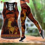 Juneteenth Fan Gifts African Woman And Cat Combo Legging + Tank Top AM