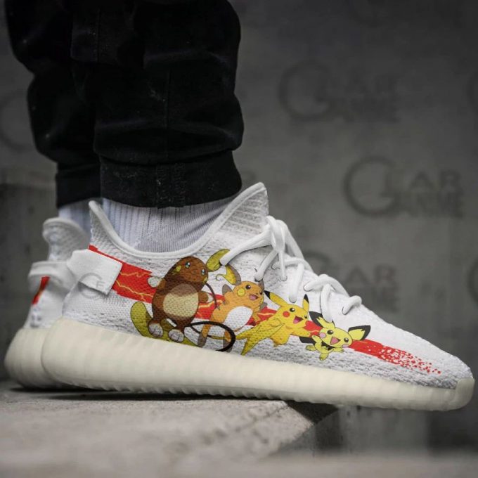 Pikachu Evolution Shoes Pokemon Anime Yeezy Sneaker For Men Women Fans