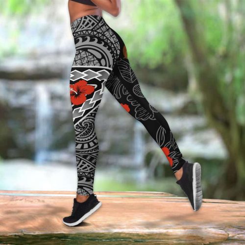 Polynesian Samoa Tattoo Legging & Tank Top