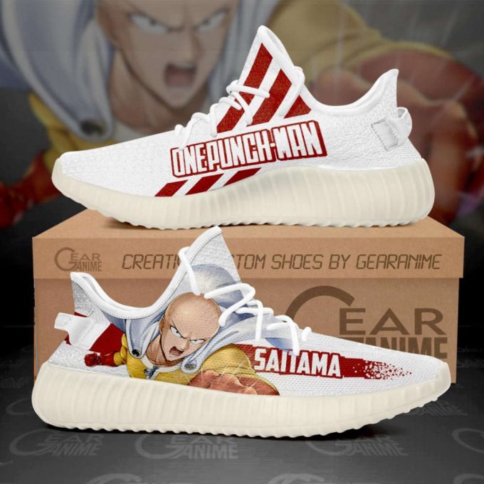 Saitama Shoes Fight One Punch Man Custom Anime Yeezy Sneaker For Men Women Fans