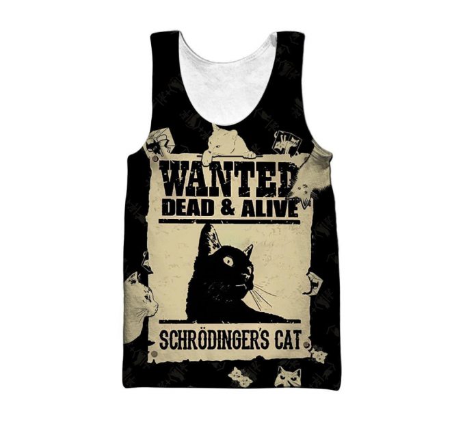 Schrodinger Cat Limited Edition 3D Printed Tank Top For Men And Women