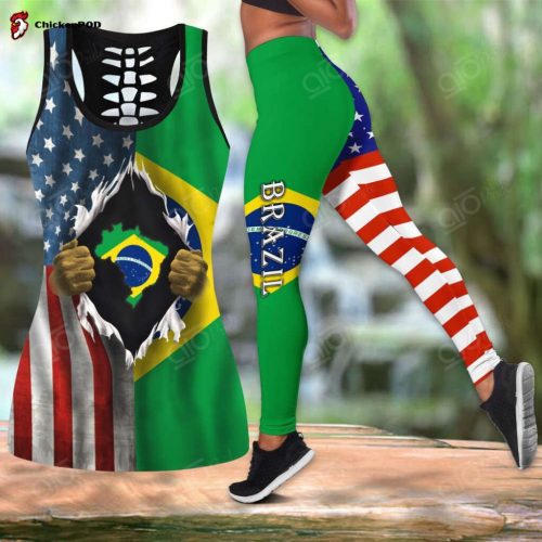 Sport Gift – America – Brazil In Me Hollow Tank Top or Legging