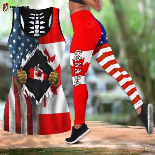 Sport Gift – America – Canada In Me Hollow Tank Top or Legging