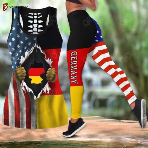 Sport Gift – America – Germany In Me Hollow Tank Top or Legging