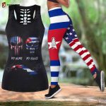 Sport Gift – America My Home Cuba My Blood Hollow Tank Top or Legging