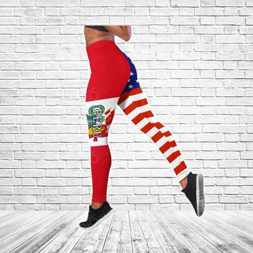 Sport Gift – America My Home Peru My Blood Hollow Tank Top or Legging