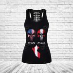 Sport Gift – America My Home Peru My Blood Hollow Tank Top or Legging