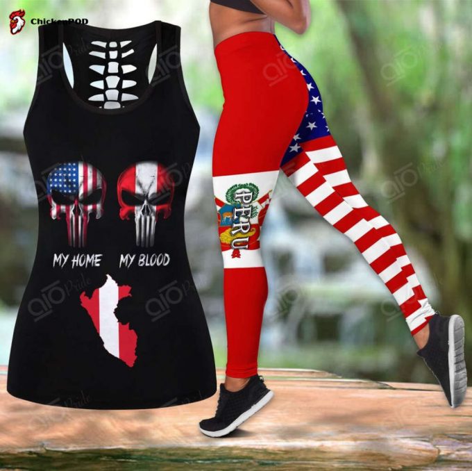 Sport Gift – America My Home Peru My Blood Hollow Tank Top Or Legging