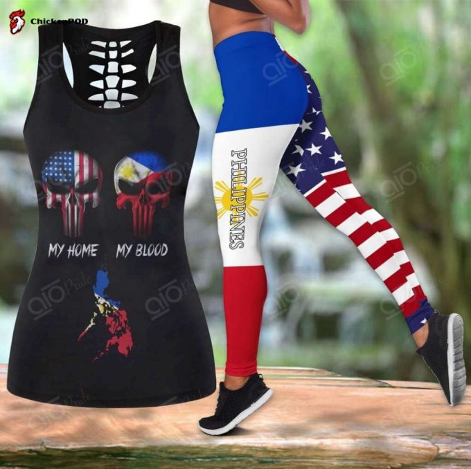 Sport Gift – America My Home Philippines My Blood Hollow Tank Top Or Legging