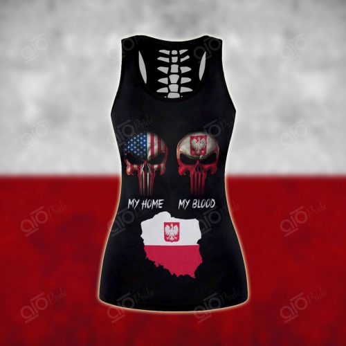 Sport Gift – America My Home Poland My Blood Hollow Tank Top or Legging