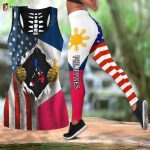 Sport Gift – America – Philippines In Me Hollow Tank Top or Legging