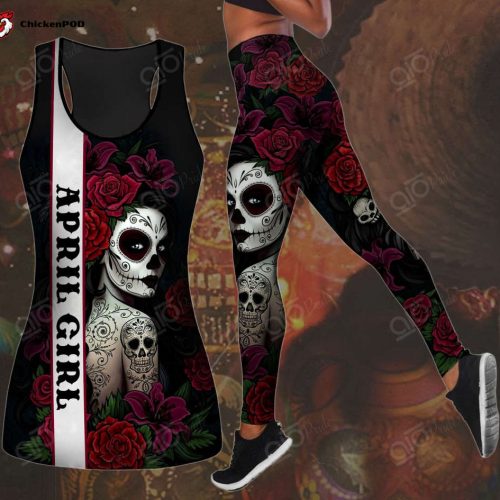 Skull Flowers Art Hollow Tank Top Or Legging