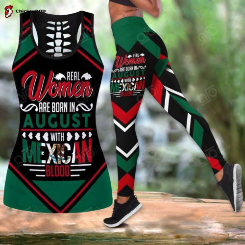 Sport Gift – August Women With Mexican Blood Hollow Tank Top Or Legging