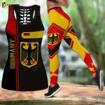 Sport Gift – Germany Coat Of Arms Hollow Tank Top or Legging