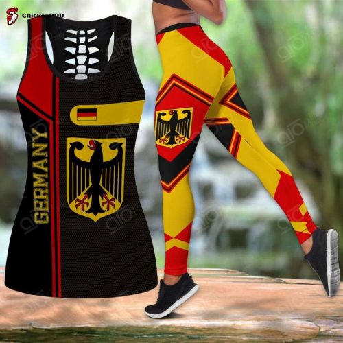 Sport Gift – Germany Coat Of Arms Hollow Tank Top or Legging