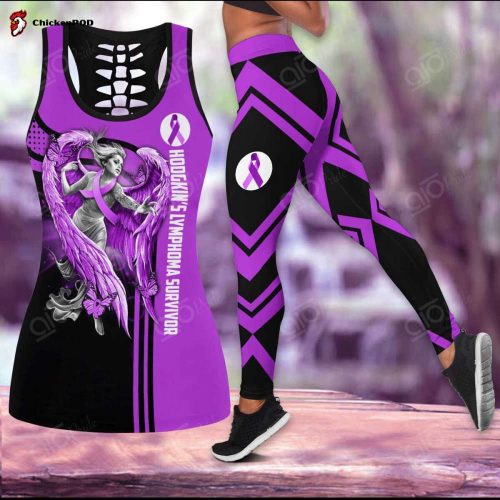 Sport Gift – Hodgkin’s Lymphoma Angel Survivor Hollow Tank Top or Legging