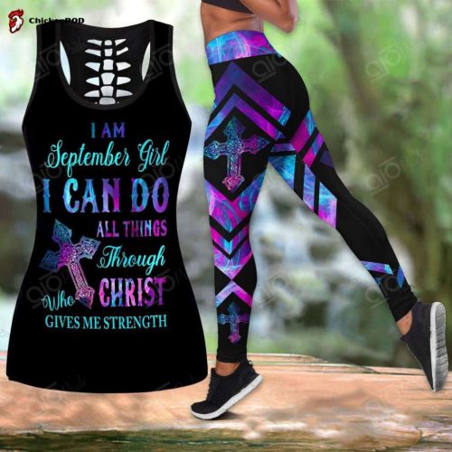 Sport Gift – I’m September Girl Flower Hollow Tank Top Or Legging