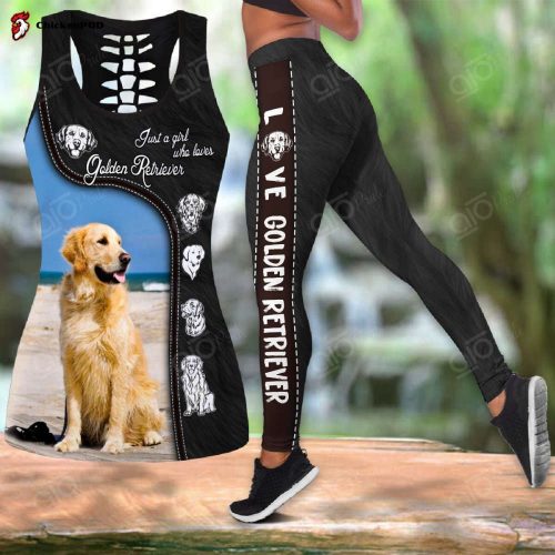 Sport Gift – Just A Girl Who Loves Golden Retriever Hollow Tank Top or Legging