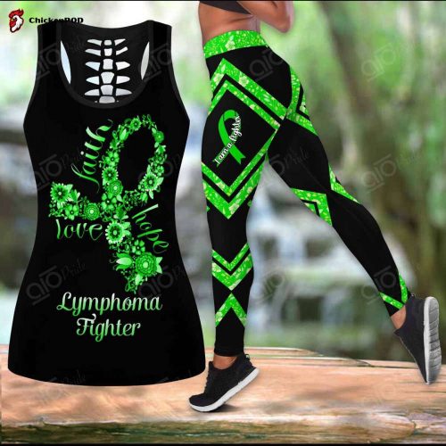 Sport Gift – Lymphoma Fighter Faith Hope Love Hollow Tank Top or Legging