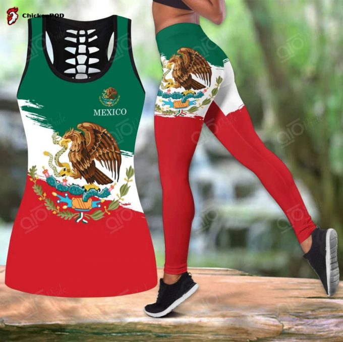 Sport Gift – Mexico Coat Of Arms Hollow Tank Top Or Legging