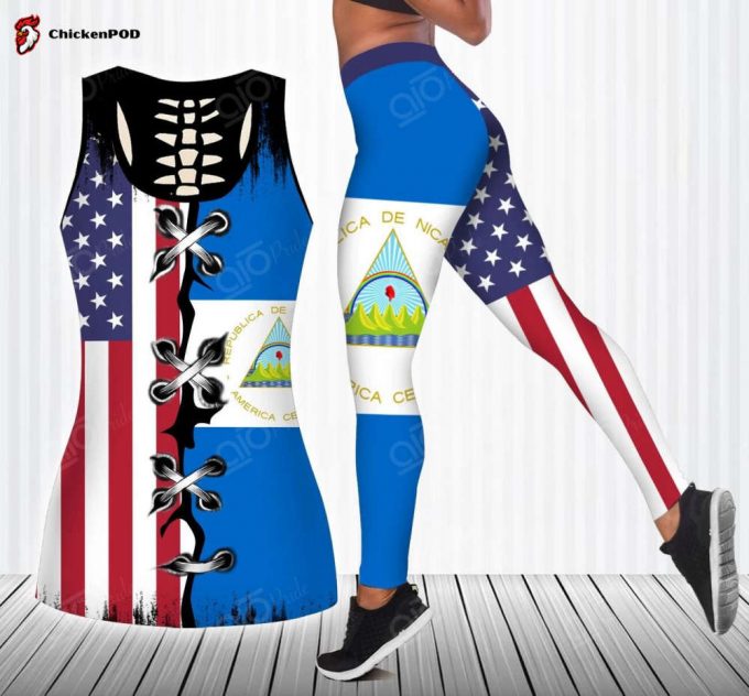 Sport Gift – Nicaragua – America Flag Version 2 Hollow Tank Top Or Legging