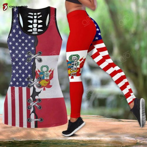 Sport Gift – Peru – America Flag Hollow Tank Top or Legging