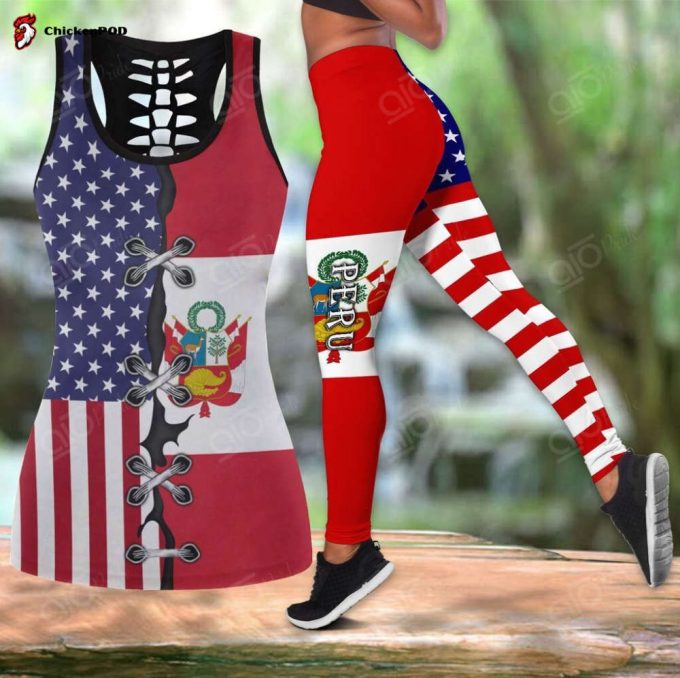 Sport Gift – Peru – America Flag Hollow Tank Top Or Legging