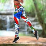 Sport Gift – Puerto Rico Symbol & Flower Version 2 Hollow Tank Top or Legging