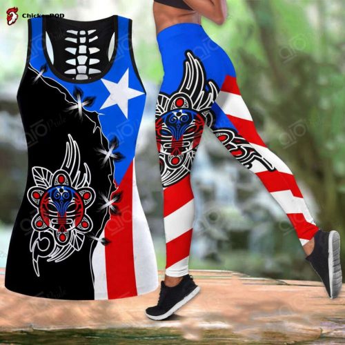 Sport Gift – Puerto Rico Symbol Version 2 Hollow Tank Top or Legging