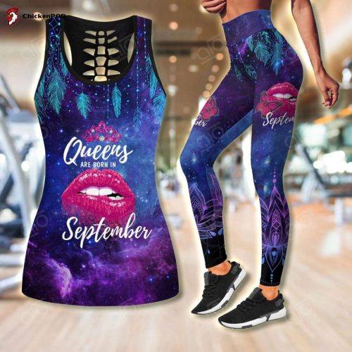 Sport Gift – Queens Are Born In September Galaxy Hollow Tank Top Or Legging