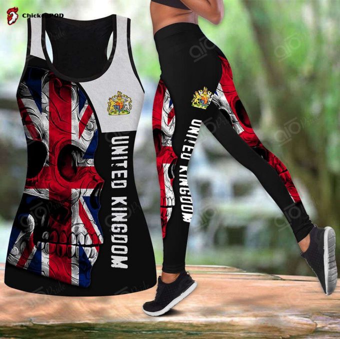 Sport Gift – United Kingdom Skull 3D Woman Tank Top Or Legging