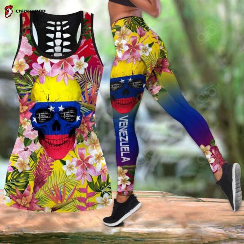 Sport Gift – Puerto Rico Symbol & Flower Version 2 Hollow Tank Top or Legging