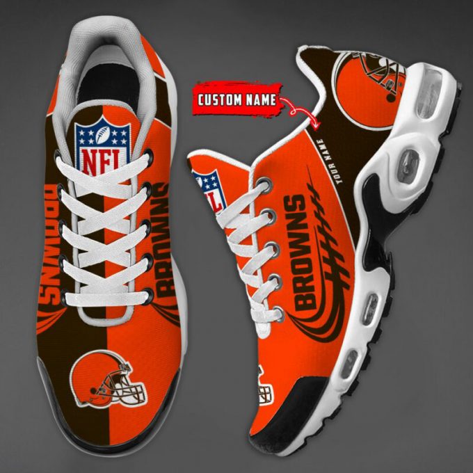 Cleveland Browns Nfl Half Color Air Max Plus Sport Sneakers For Fan Gifts