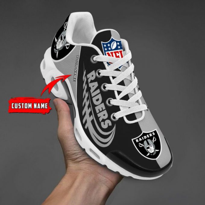 Las Vegas Raiders Nfl Half Color Air Max Plus Sport Sneakers For Fan Gifts