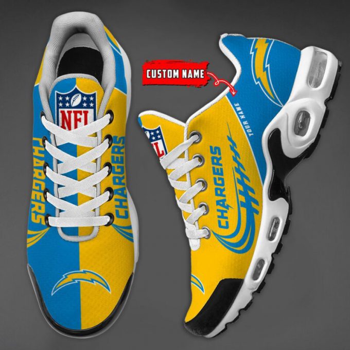 Los Angeles Chargers Nfl Half Color Air Max Plus Sport Sneakers For Fan Gifts