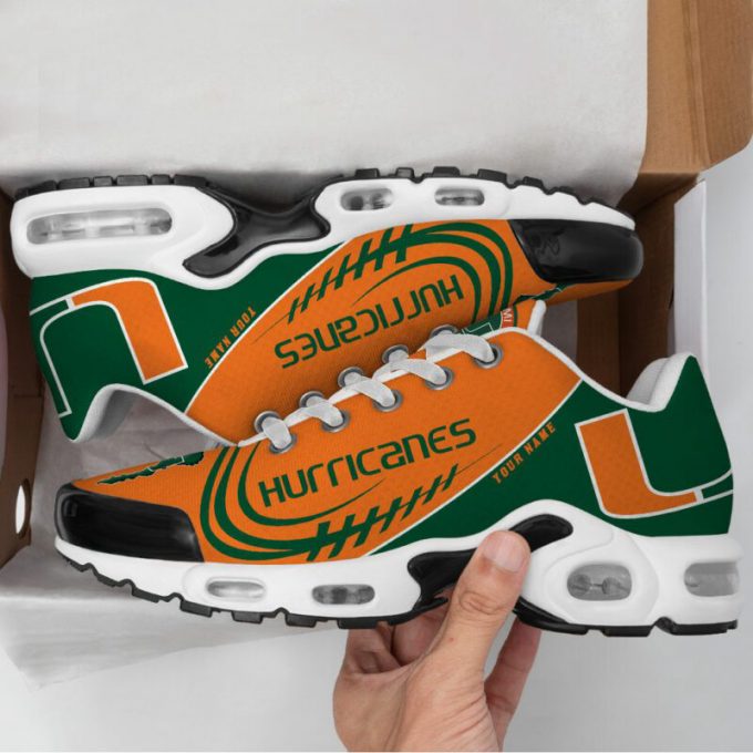 Miami Hurricanes Ncaa Air Max Plus Sport Sneakers For Fan Gifts