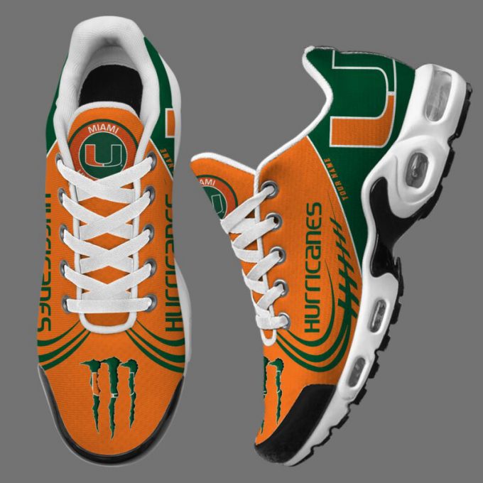 Miami Hurricanes Ncaa Air Max Plus Sport Sneakers For Fan Gifts