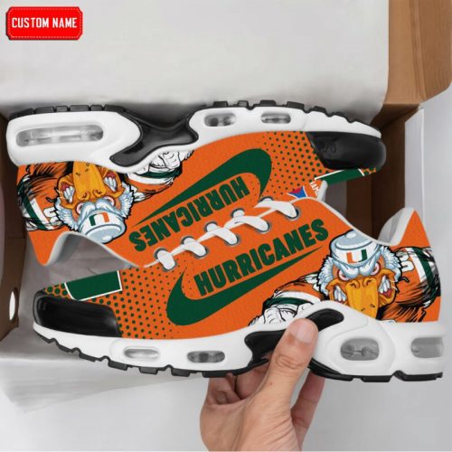 Miami Hurricanes NCAA Premium Air Max Plus Sport Sneakers For Fan Gifts