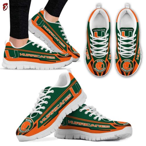 Miami Hurricanes NCAA Premium Air Max Plus Sport Sneakers For Fan Gifts