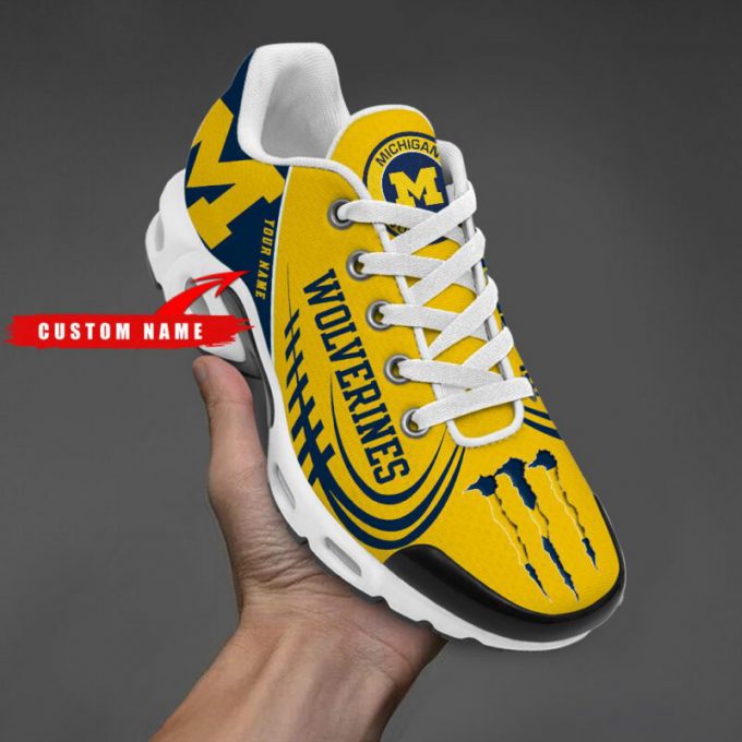 Michigan Wolverines Ncaa Air Max Plus Sport Sneakers For Fan Gifts