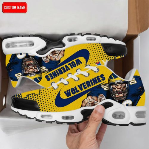 Michigan Wolverines NCAA Premium Air Max Plus Sport Sneakers For Fan Gifts