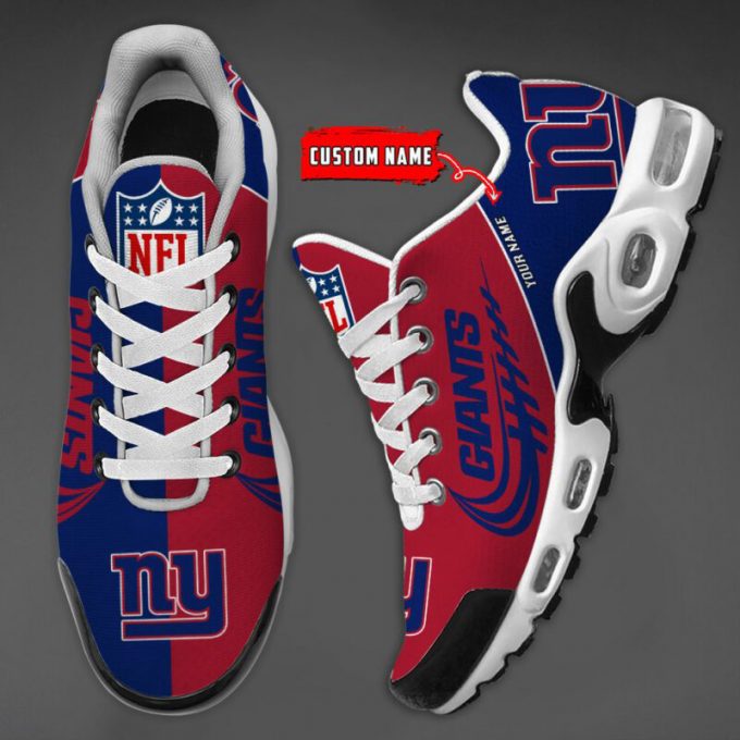 New York Giants Nfl Half Color Air Max Plus Sport Sneakers For Fan Gifts