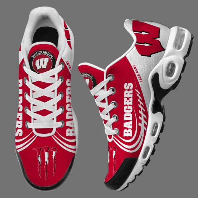 Wisconsin Badgers Ncaa Air Max Plus Sport Sneakers For Fan Gifts