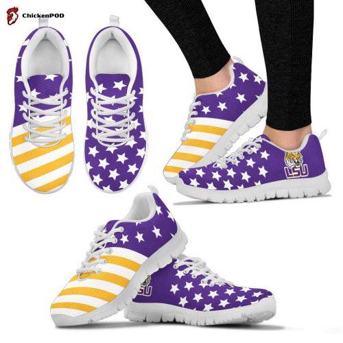 LSU Tigers American Flag Unisex Running Shoes For Fans Gifts