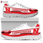 Nebraska Cornhuskers Custom Name Red White Unisex Running Shoes For Fans Gifts