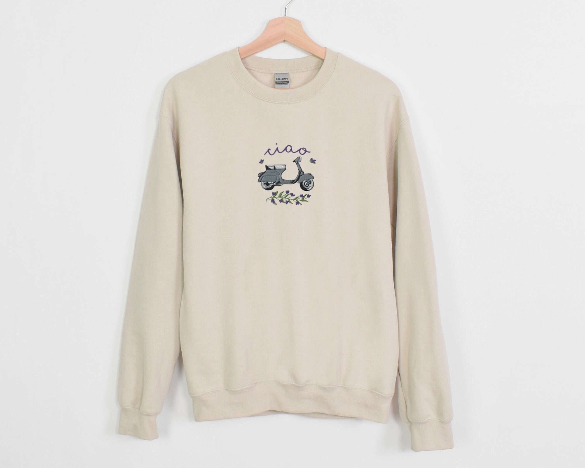 Ciao Floral Scooter Crewneck Sweatshirt Embroidered Style for a Stylish Statement