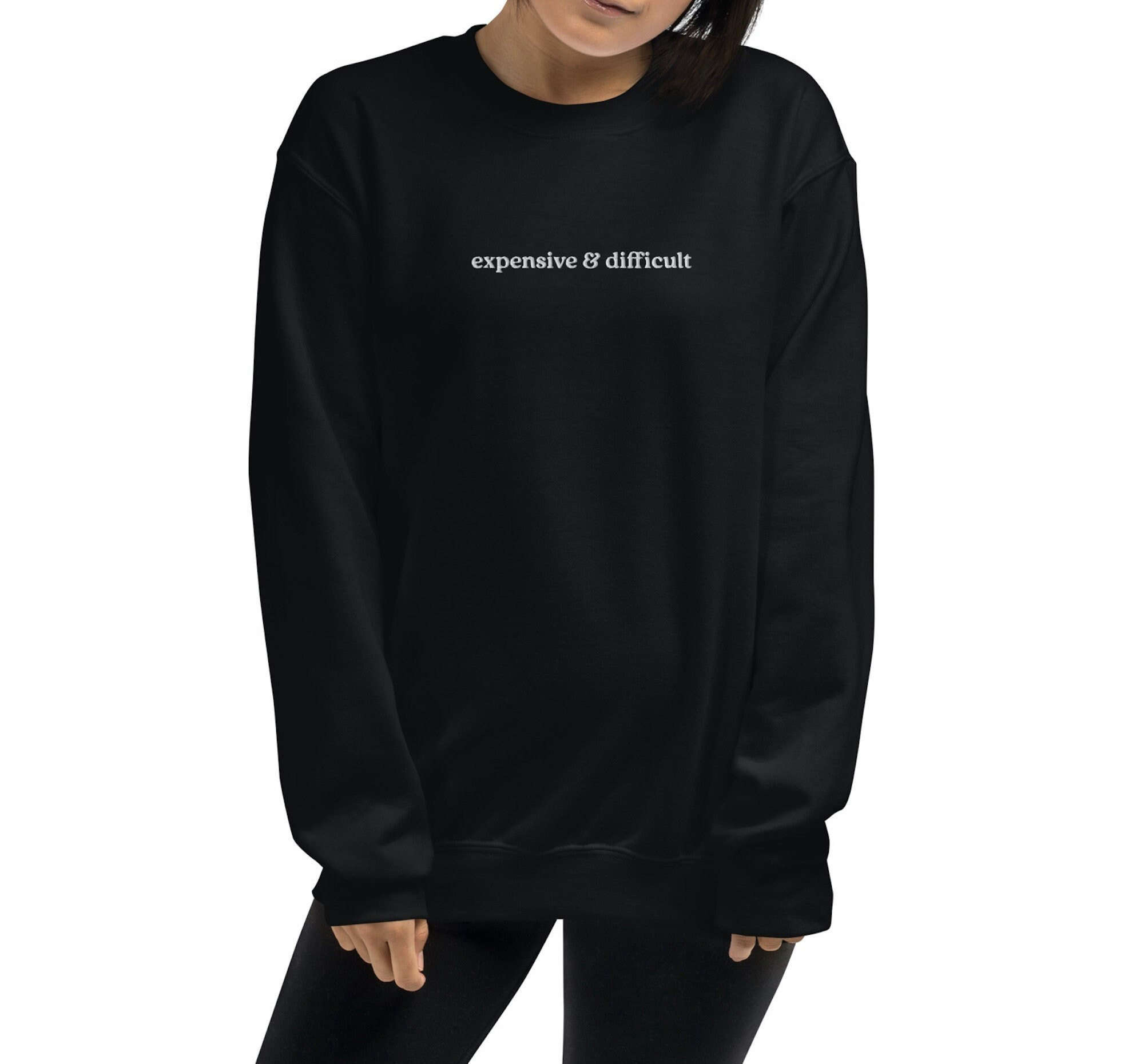 Premium Embroidered Crewneck Sweatshirt: Exquisite Challenging & Luxurious