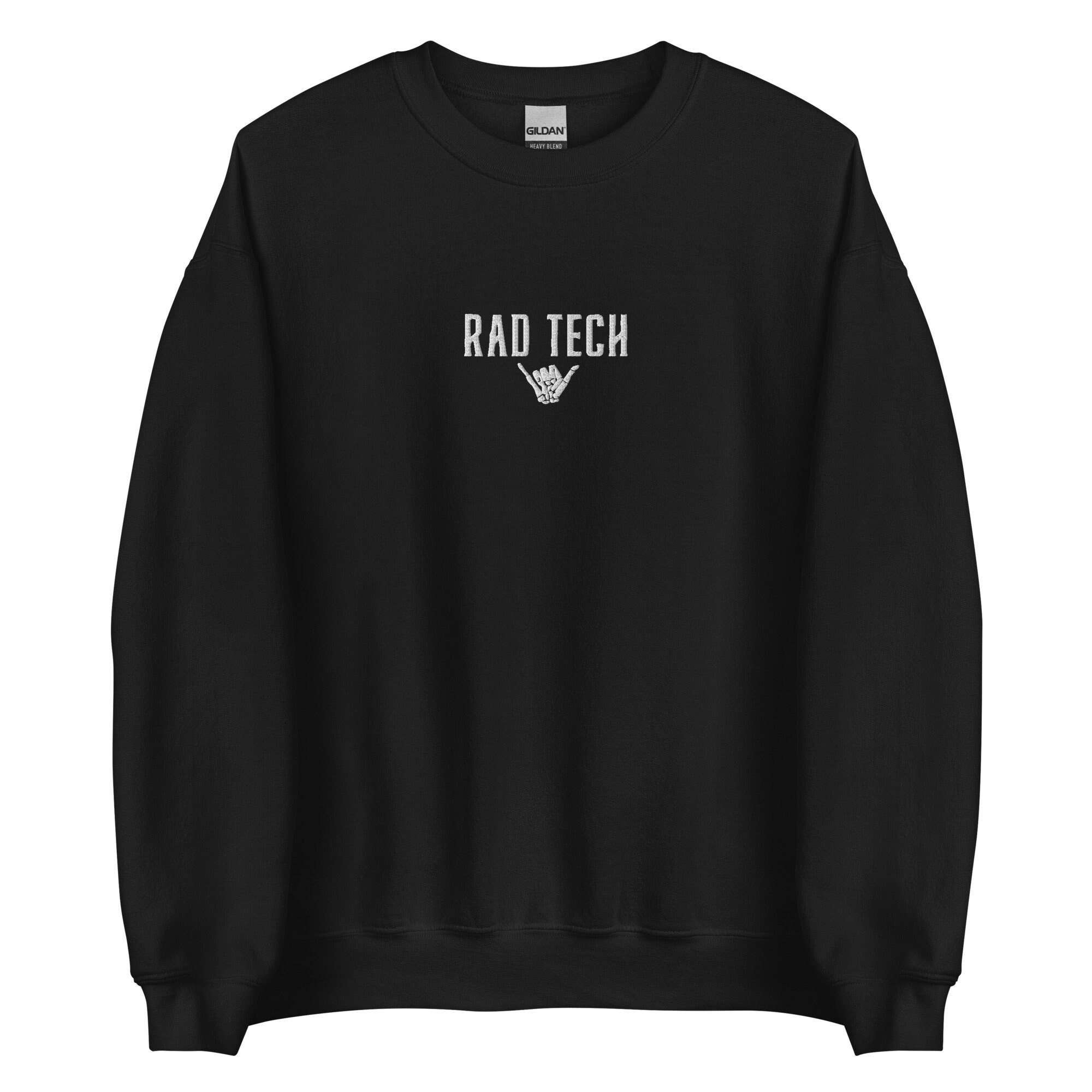 Embroidered Rad Tech Sweatshirt – Unisex Radiology Technologist Graphic Crewneck Xray Shirts – Perfect Xray Technician Gift