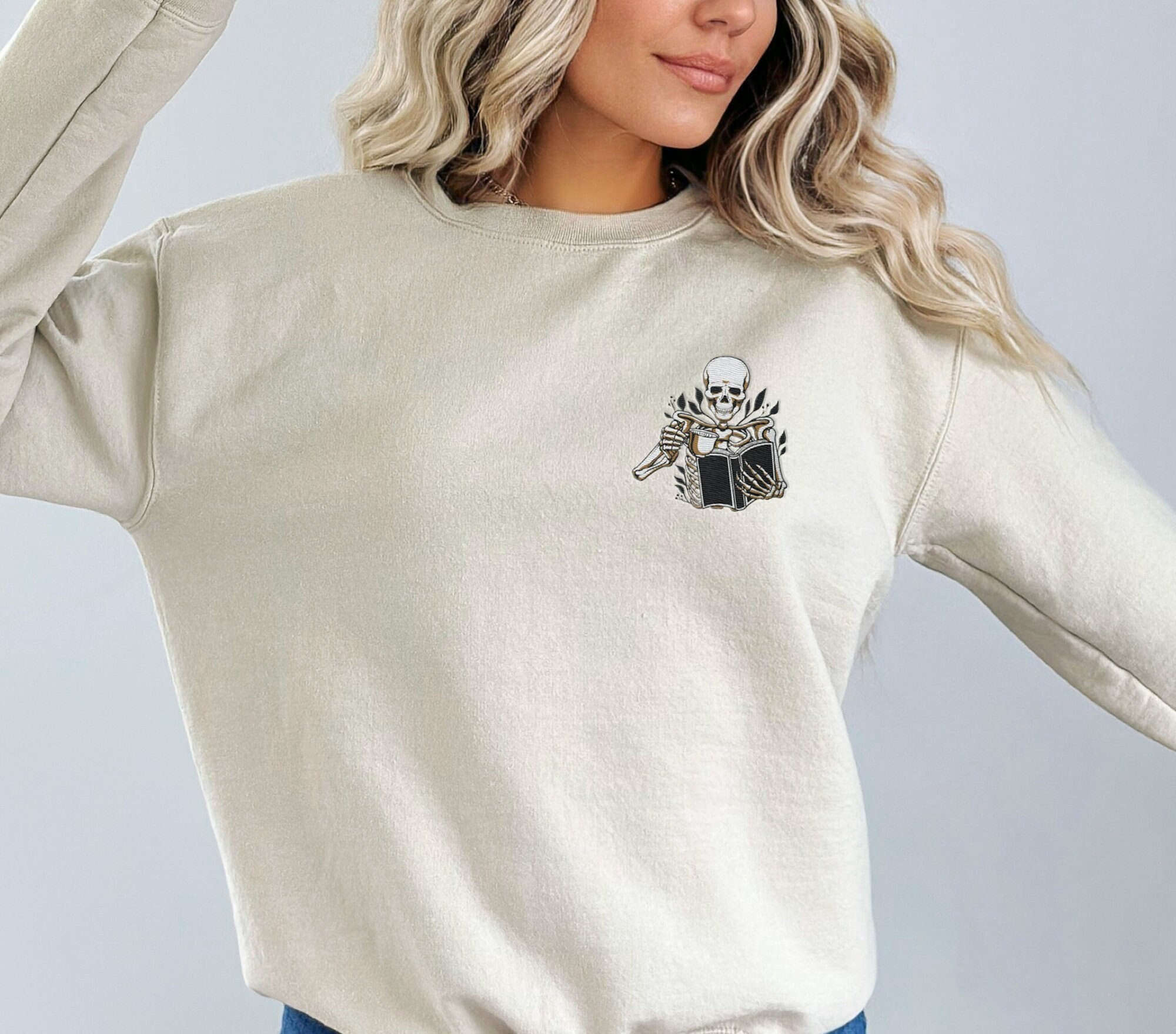 Cute Strawberry Embroidered Sweatshirt – Minimalistic Fruit Crewneck