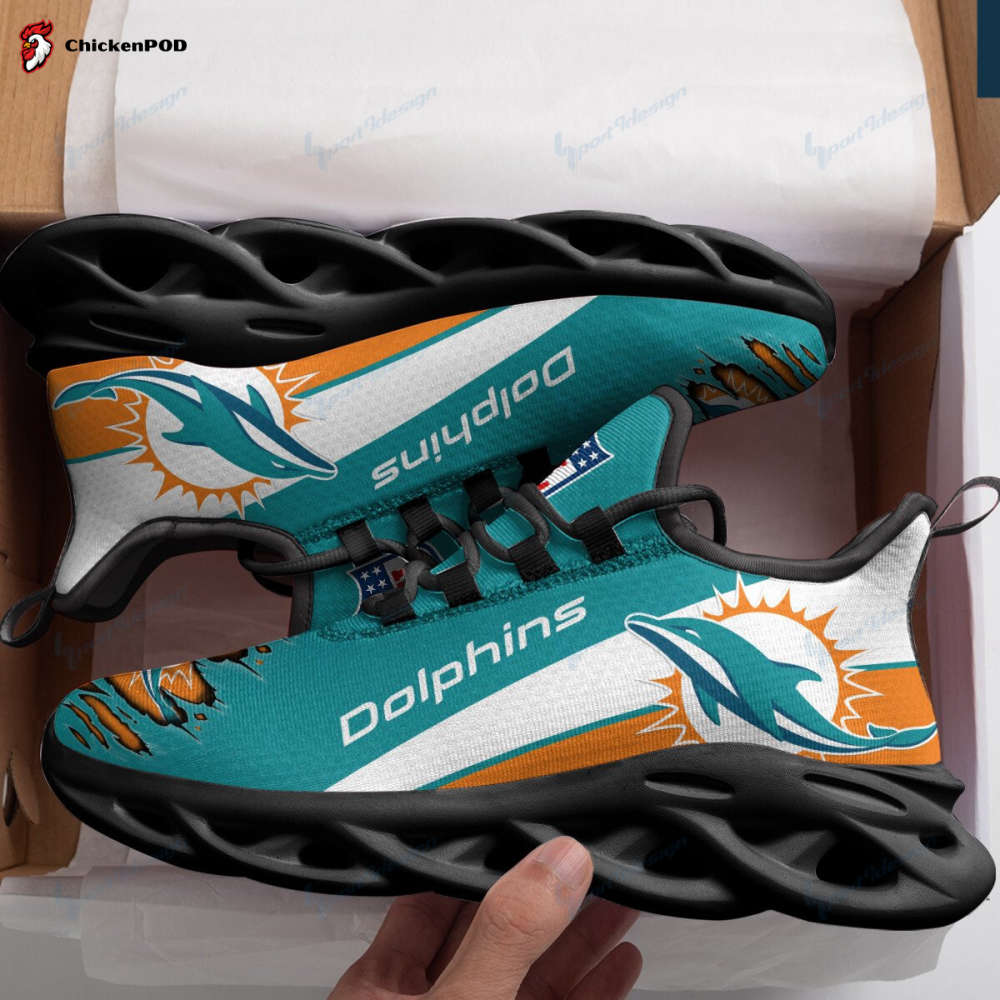 Miami Dolphins  Black Max Soul Shoes For Fan Gifts CH